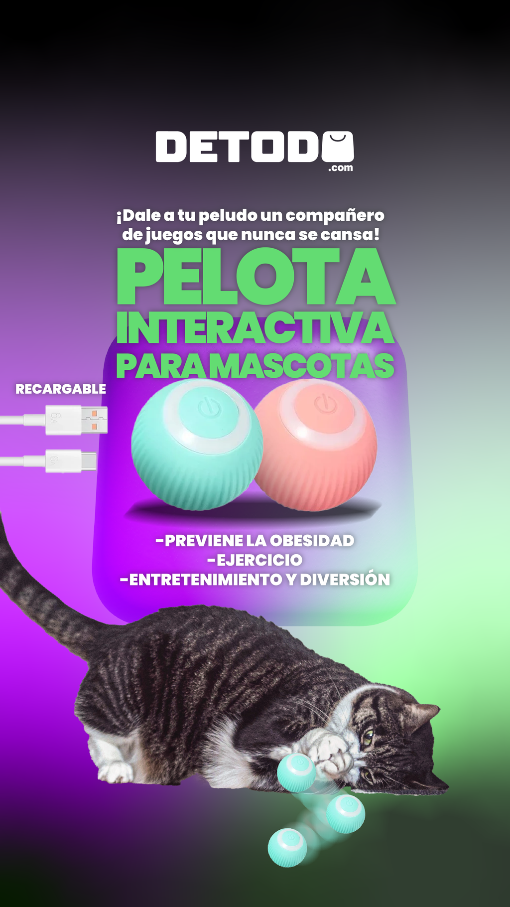 Pelota Interactiva para mascotas